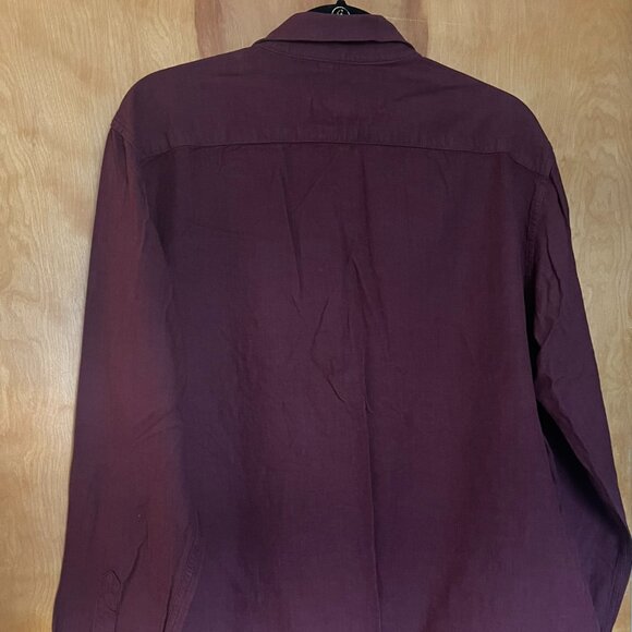 Maroon Untuck Slim Button Down Shirt Cotton Blend // Banana Republic Men's XL - Picture 5 of 5